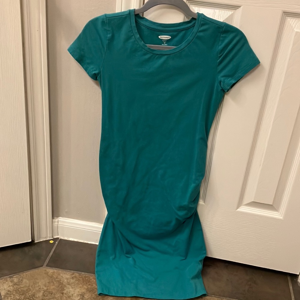 Maternity t-shirt turquoise dress